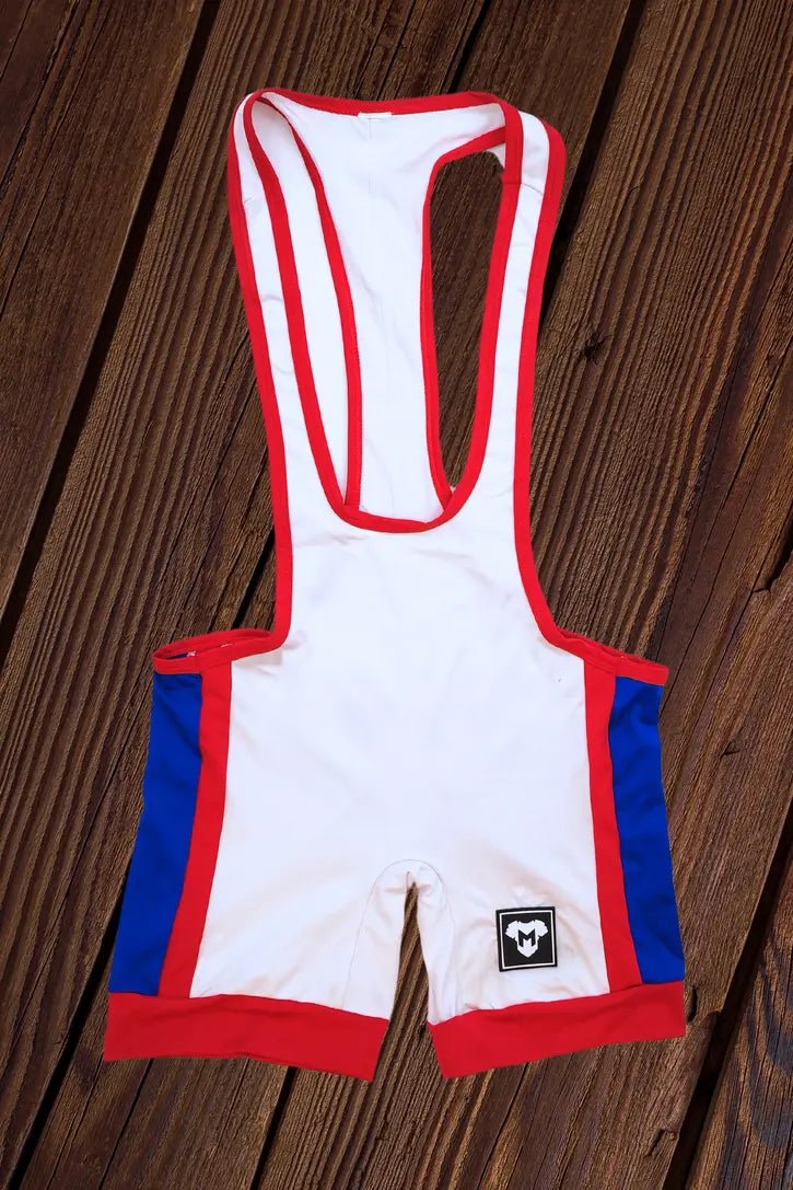 Sven Grapple Spandex Wrestling Singlet. White + Red - Maskulo - MWS156 - Y2 - Maskulo EU Global Online Store