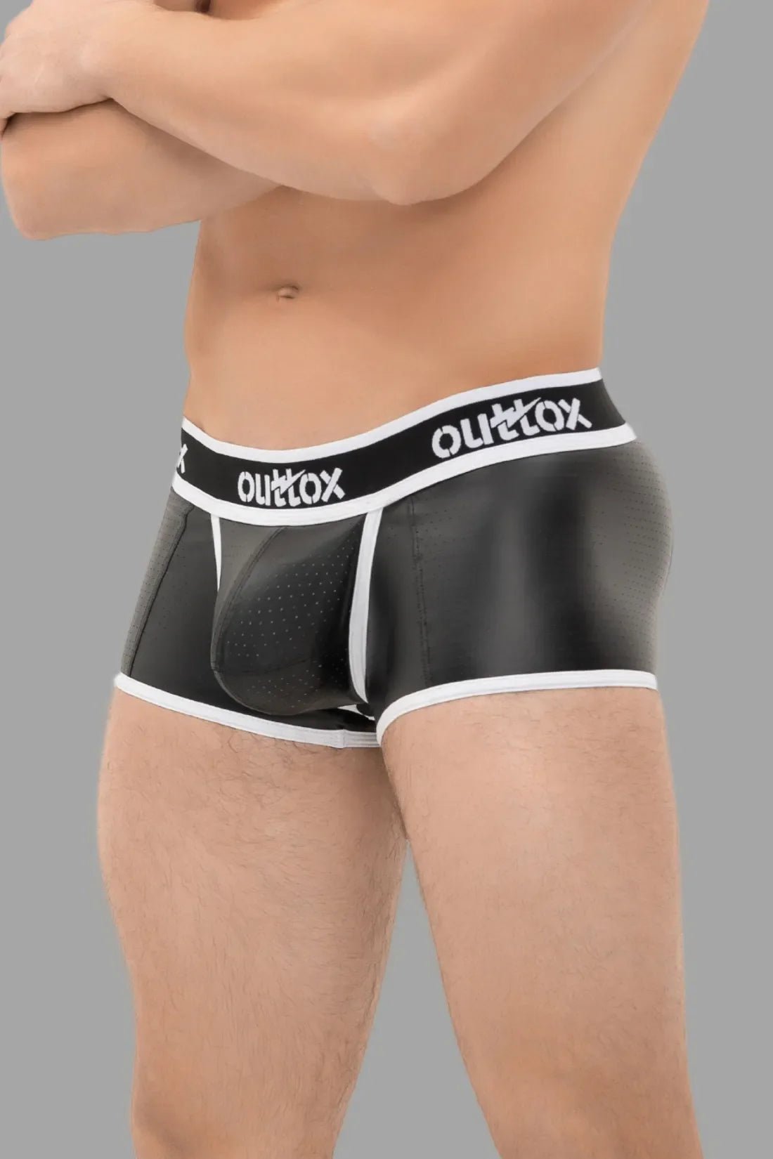 Outtox. Open Rear Trunk Shorts. Snap Codpiece. Black and White - Outtox - XTR106 - Y3 - Maskulo Global (EU) Store