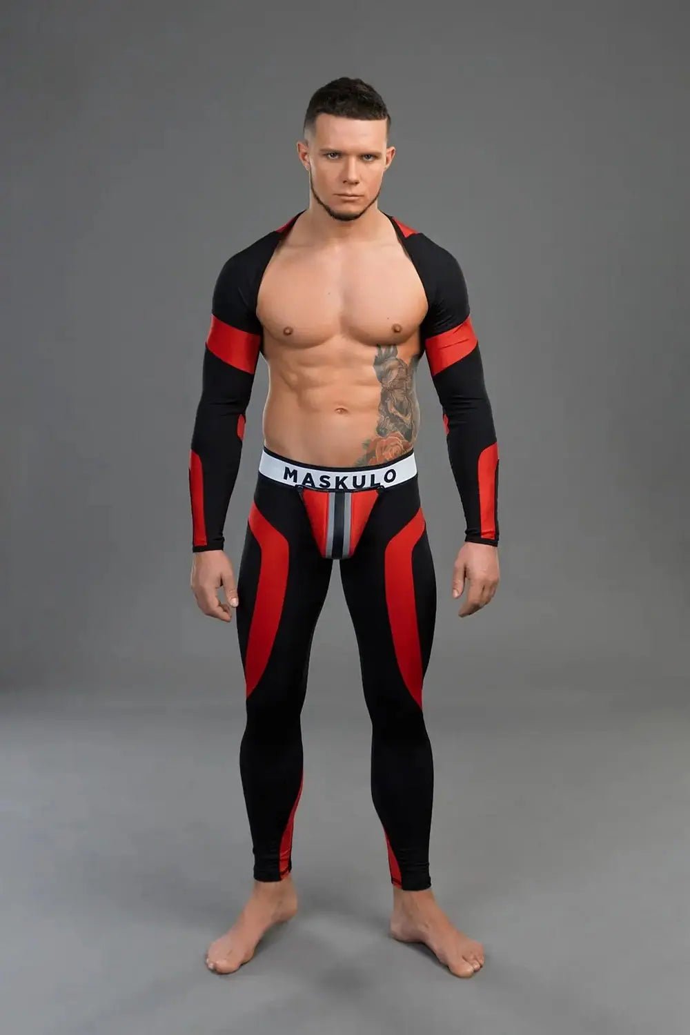 Youngero. Crop Top. Long Sleeves. Red - Maskulo - MTP153-Y1 - Maskulo EU Global Online Store
