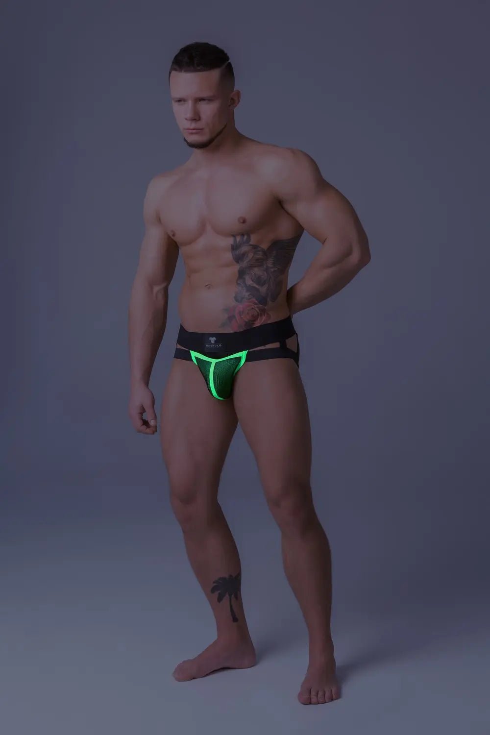 Youngero. Jockstrap. Mesh Codpiece. Green Neon - Maskulo - MJS164-Y1 - Maskulo EU Global Online Store